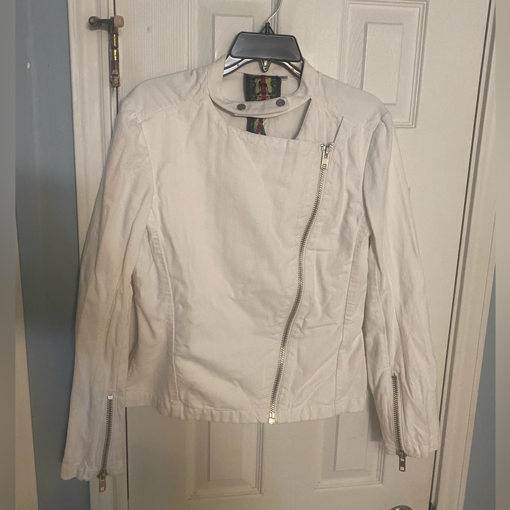 Rare EUC L.A.M.B. White Spring Asymmetrical Jacket